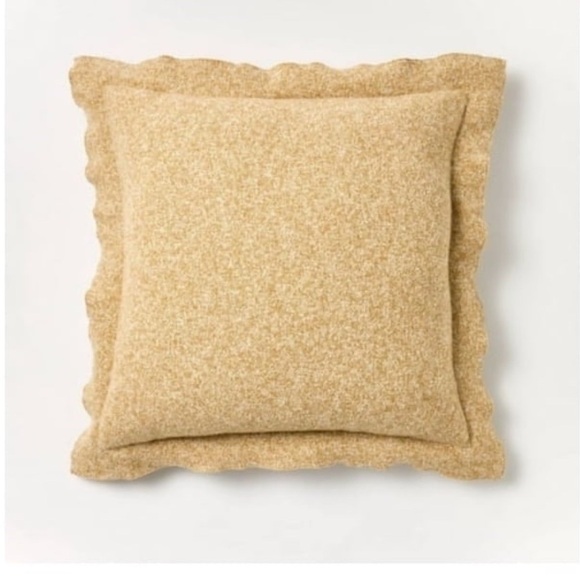 NWT!Oversized Heather Square Throw Pillow Dark Tan/Cream Threshold Studio McGee - Picture 2 of 7